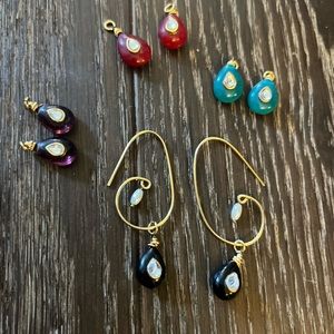 Earrings with changeable drops